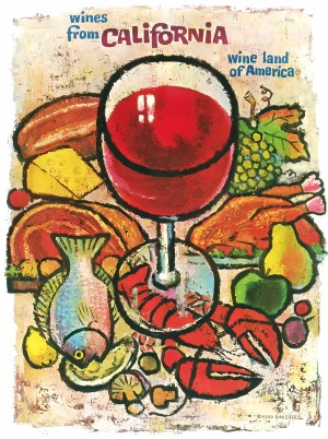 Wines from California wine land of America poster